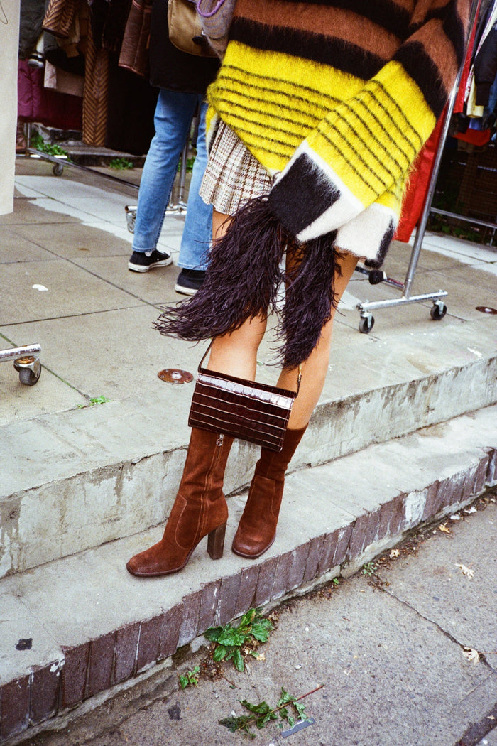 brother vellies Lauryn Boot in Washed Brown Suede