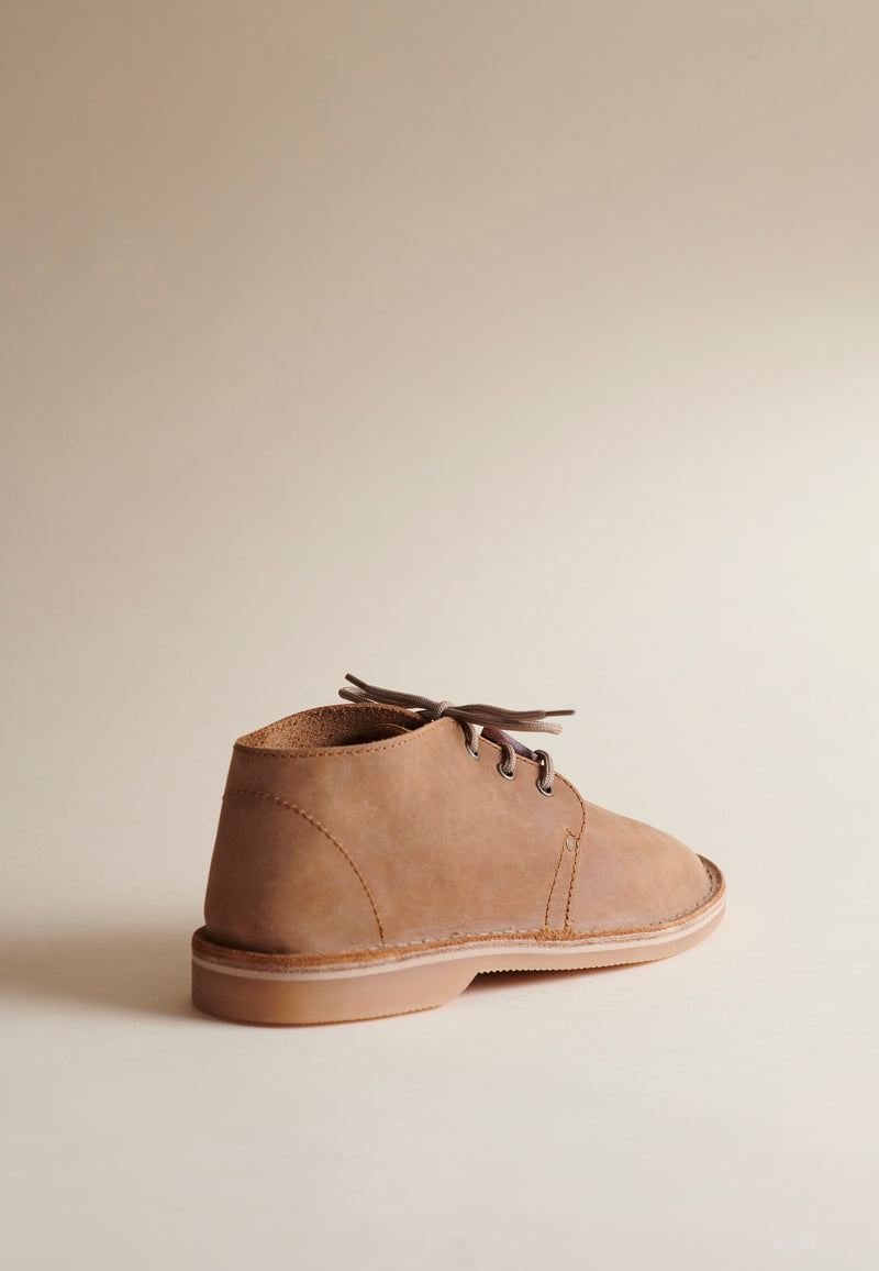 Aviator Tan Crepe Leather Vellies