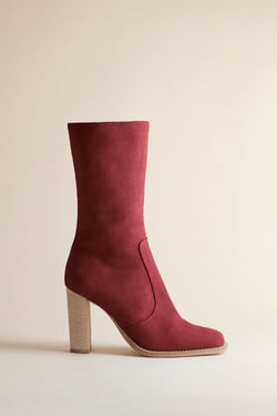 Brother Vellies Lauryn Boot in Oxblood Suede profile