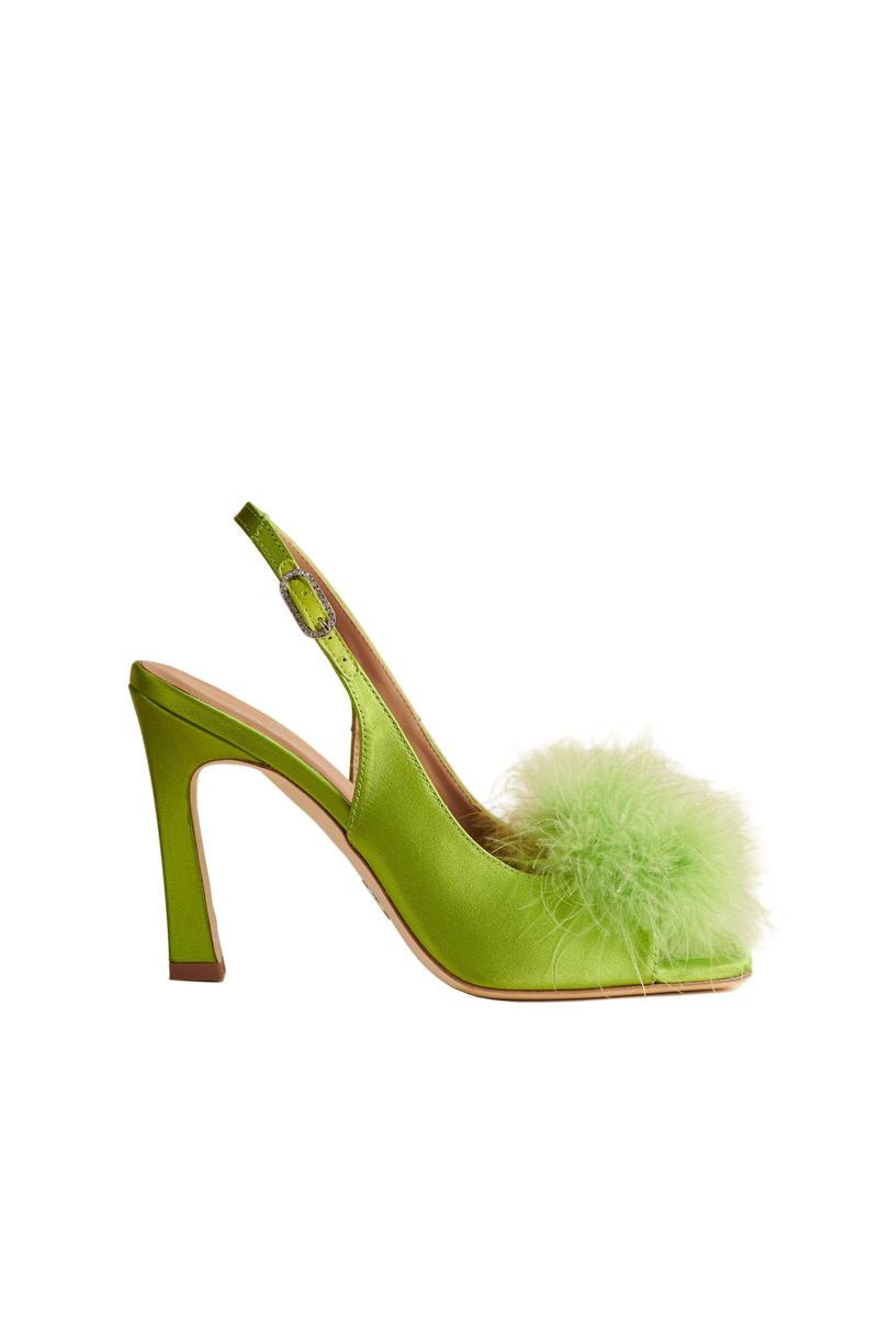 Holly Pump in Avocado Satin
