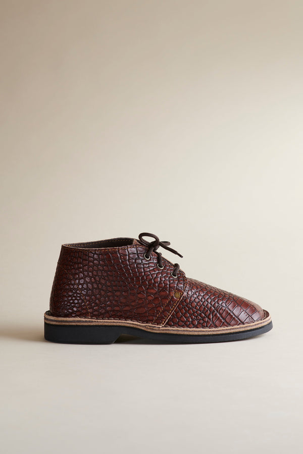 Erongo Vellies in Whiskey Croc Leather