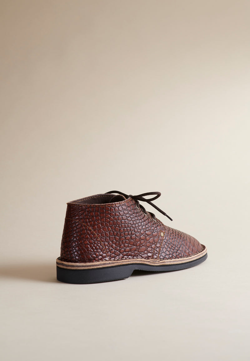 Erongo Vellies in Whiskey Croc Leather