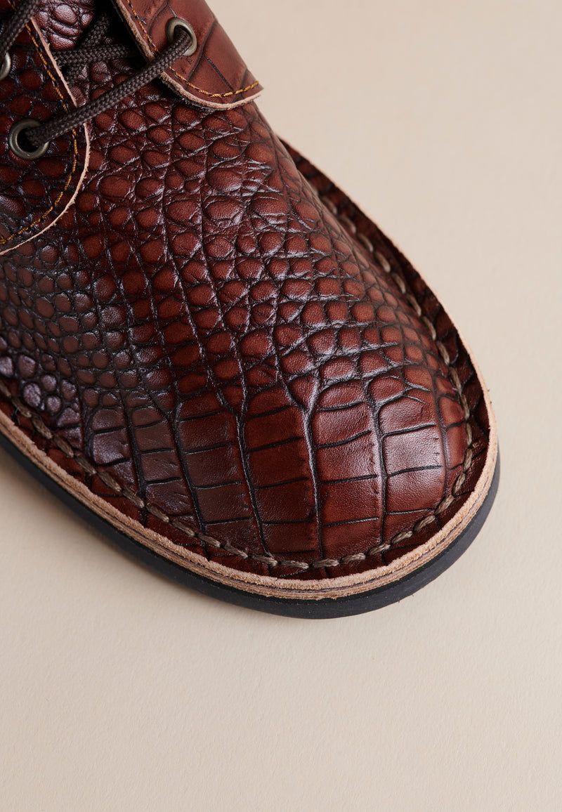 Erongo Vellies in Whiskey Croc Leather