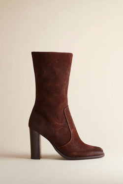 Brother Vellies Lauryn Boot in Washed Brown Suede