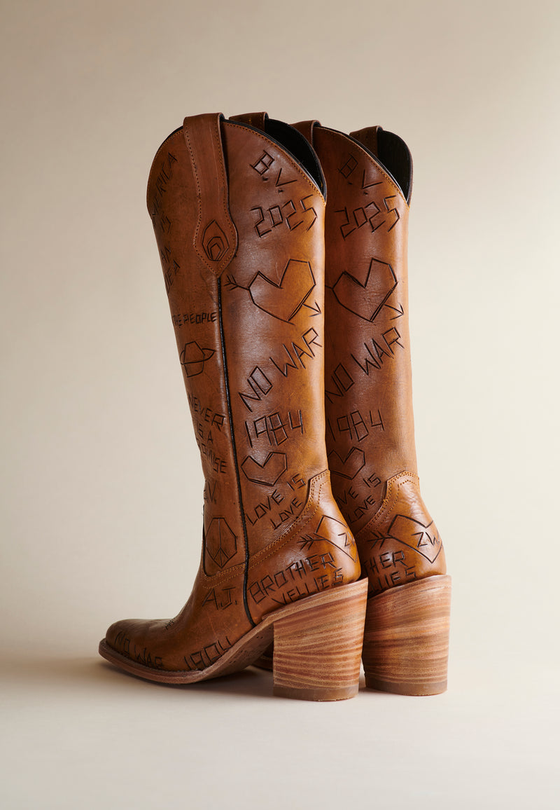 Tree of Life Doodle Cowboy Boot