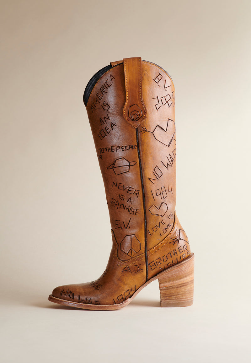 Tree of Life Doodle Cowboy Boot