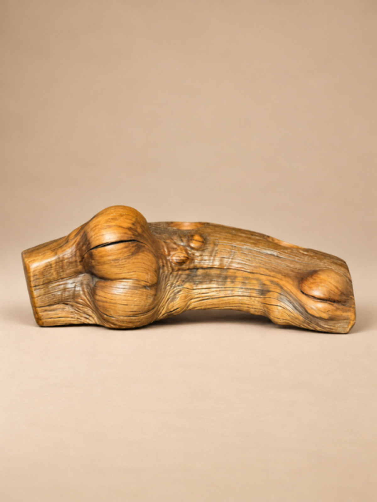 Vintage Teak Wood Candle Holder