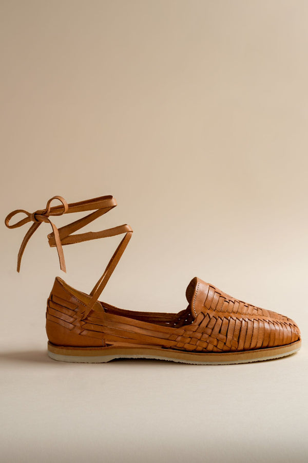 Lace Up Huarache in Nutmeg