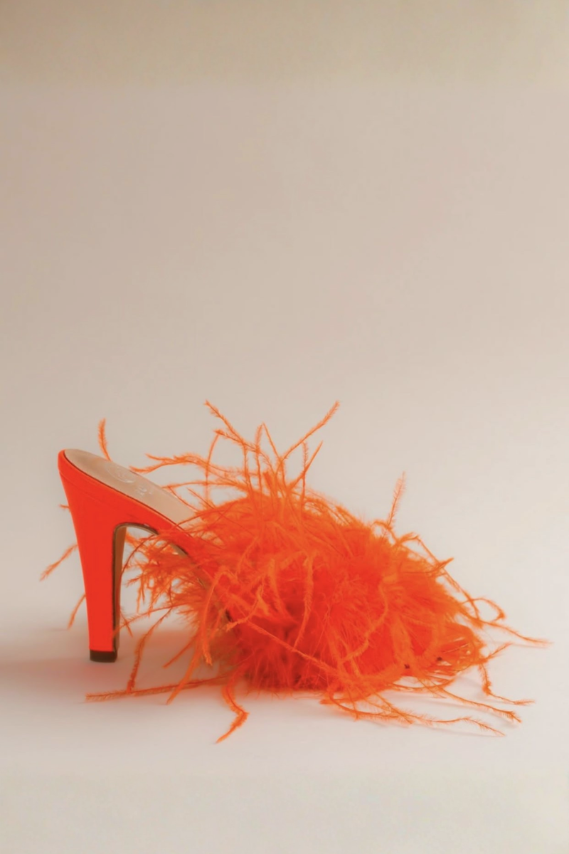 Palms Pump in Electric Papaya