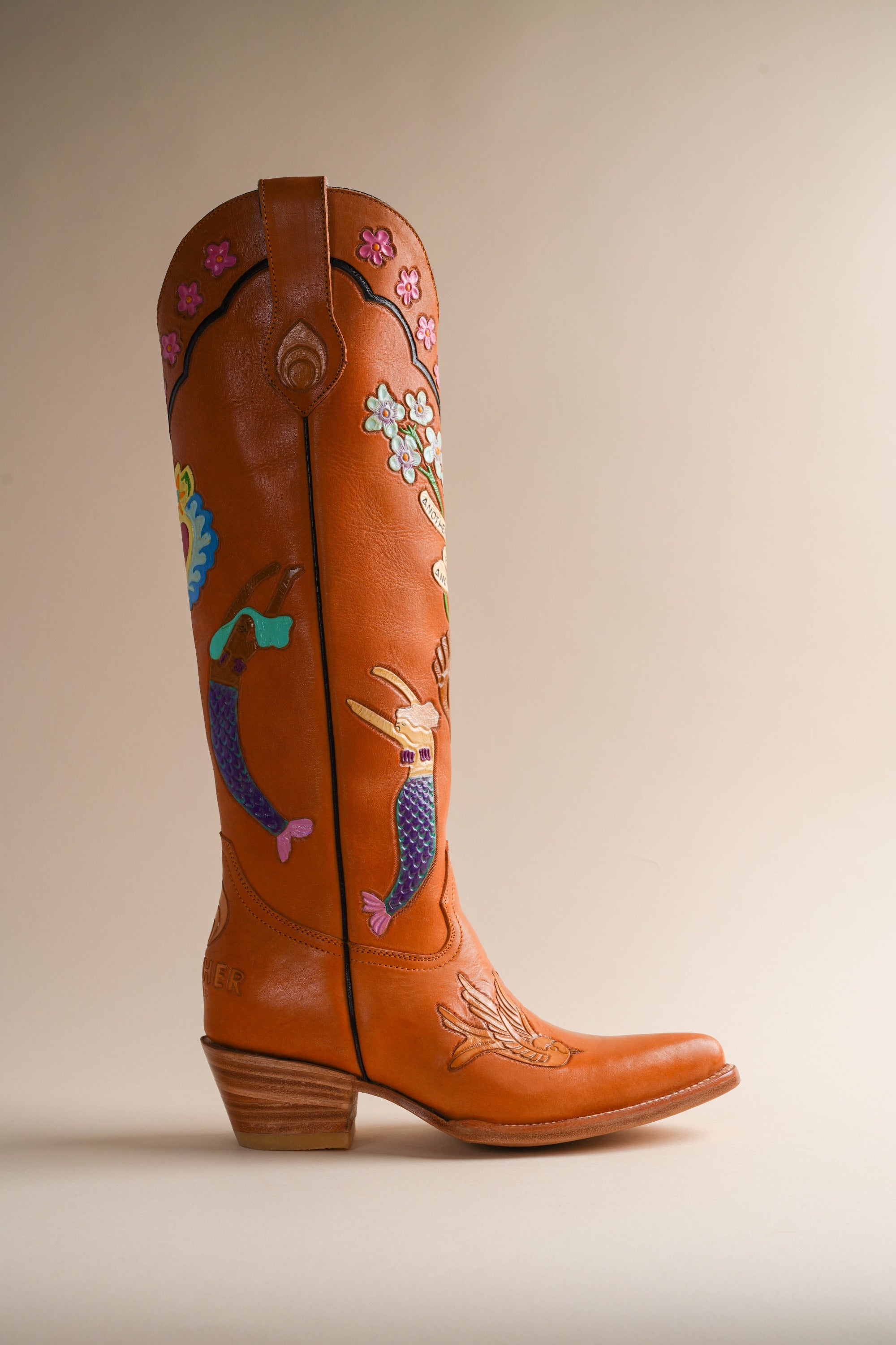 Mermaid Doodle Cowboy Boot