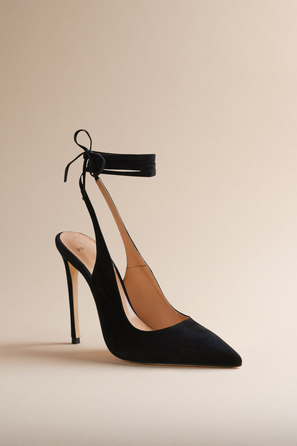 Ribbon Pump in Midnight Suede