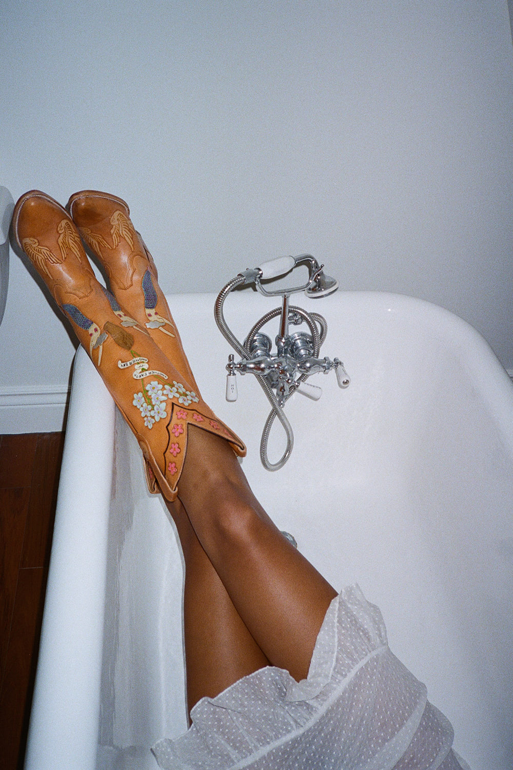 Mermaid Doodle Cowboy Boot