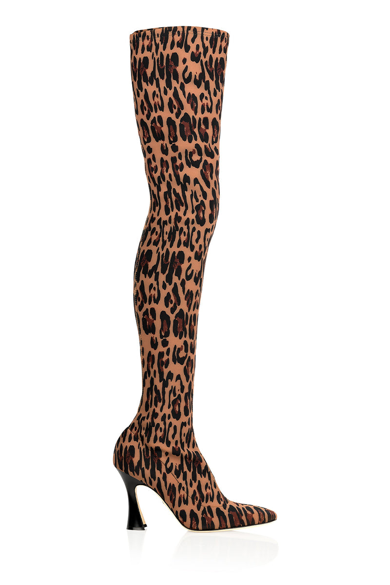 Leopard OTK Brandy Boots
