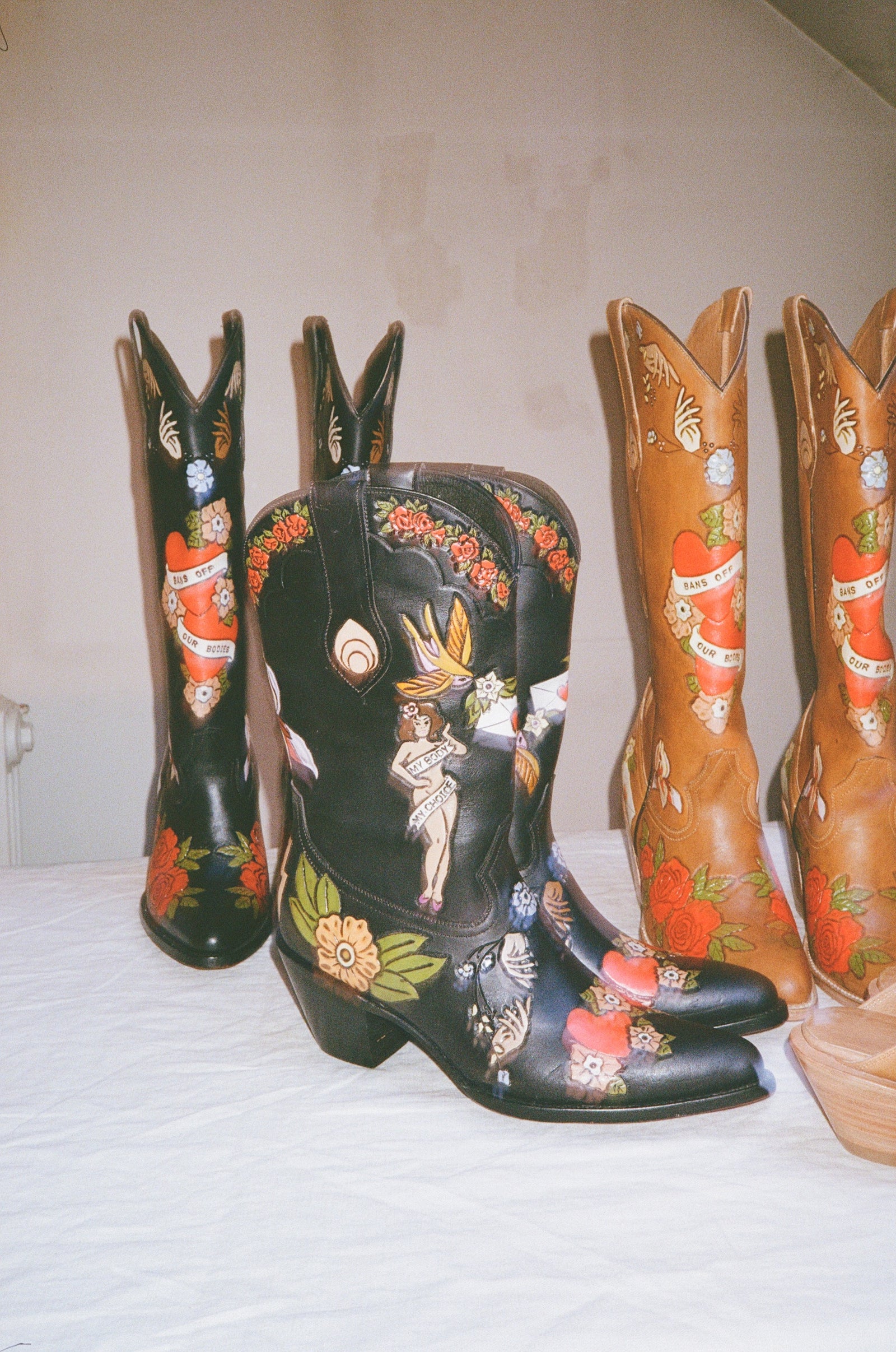 My Body My Choice Doodle Cowboy Bootie in Midnight – Brother Vellies
