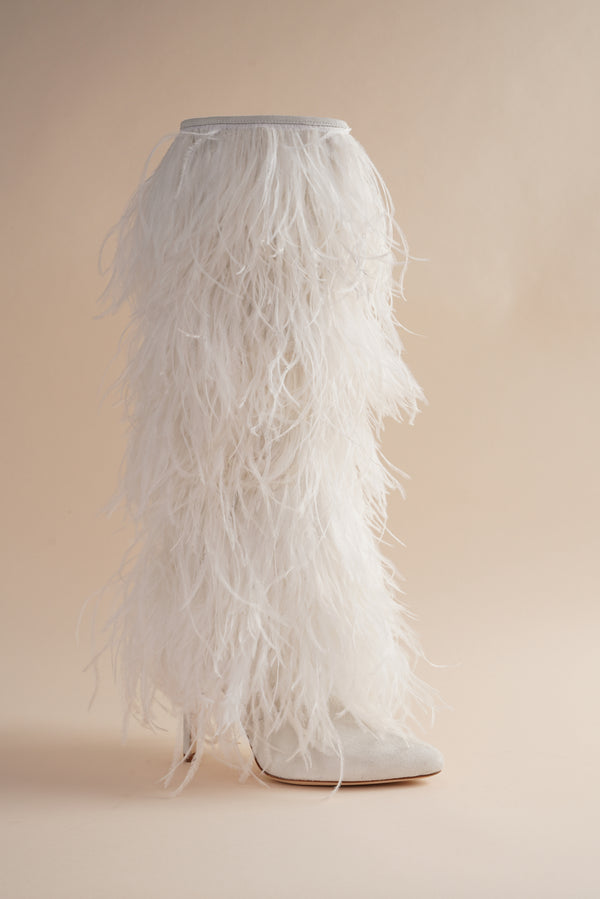 Palms Boot in Ivory Bird