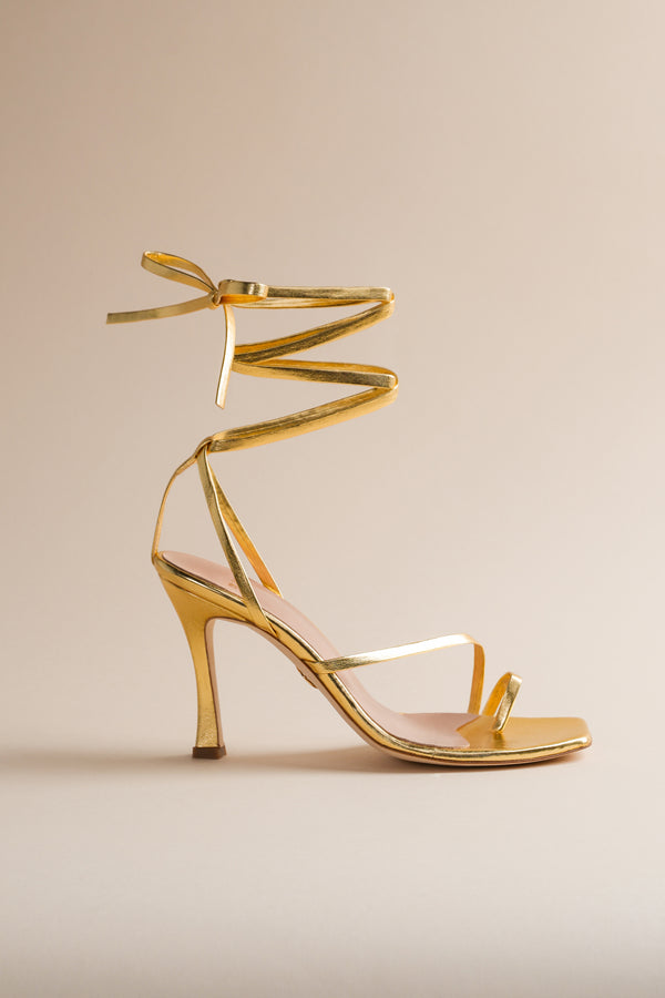 Gold strappy sandal