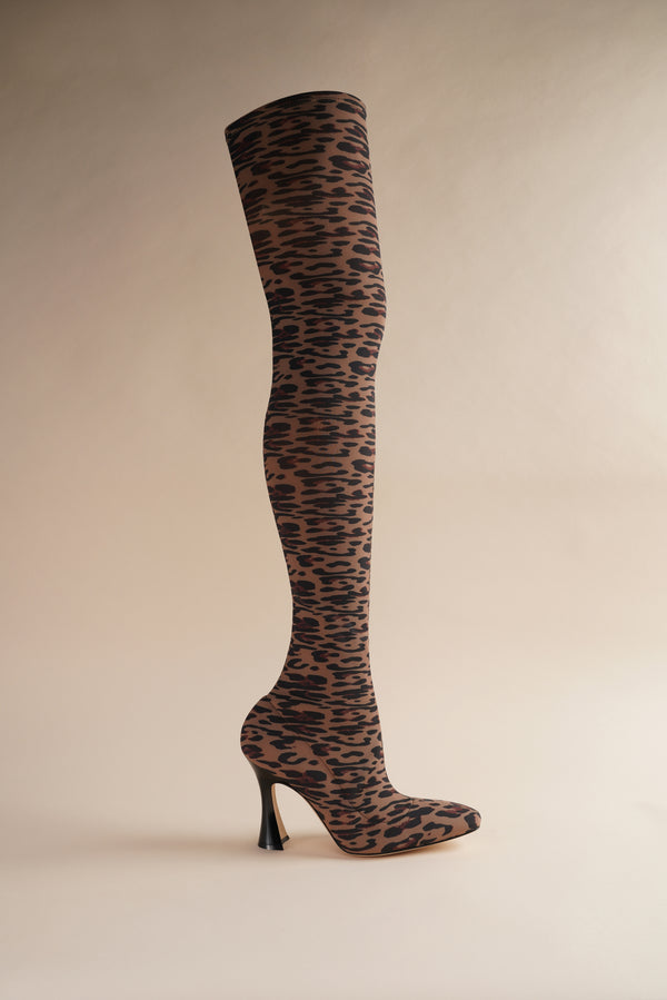 Leopard OTK Brandy Boots