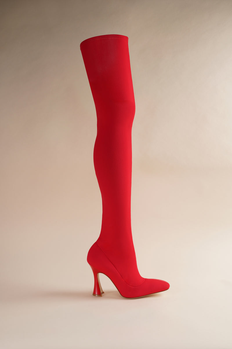 Balenciaga Knife Over-the-knee Boots in Red